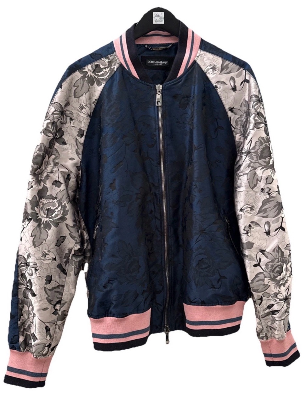 DOLCE & GABBANA  Flower Print Jacket Blue Multi Color Size 58